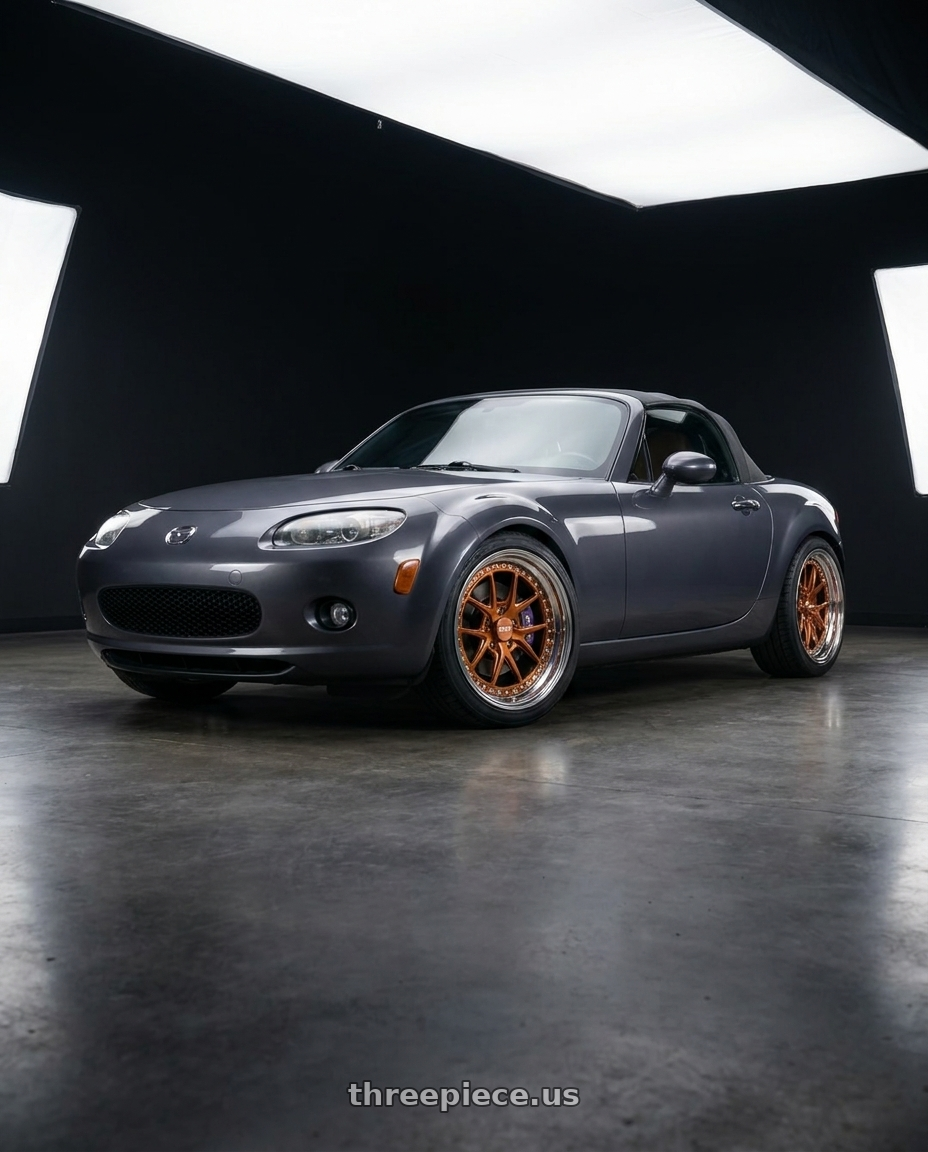 2007 mazda mx5 miata with CCW CZ05 5x114.3 19x8 +40 Polished wheels