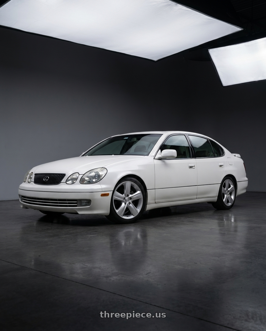 2000 Lexus gs400 with OE Wheels LX19 5x114.3 18x8+35 Gloss Hyper Silver wheels