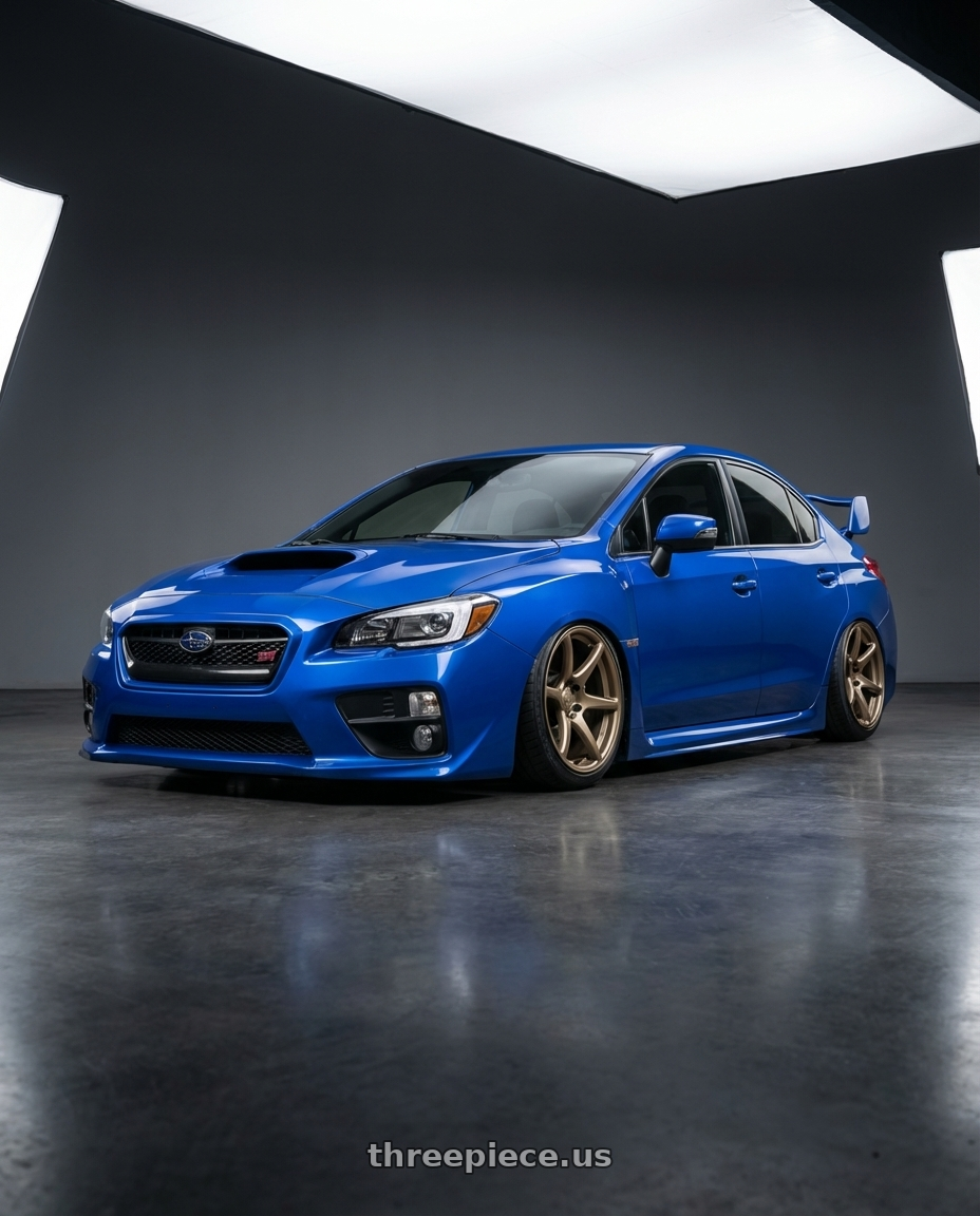 2013 Subaru WRX STI with Kansei K11B Tandem 5x114.3 18x10.5 12 Bronze wheels