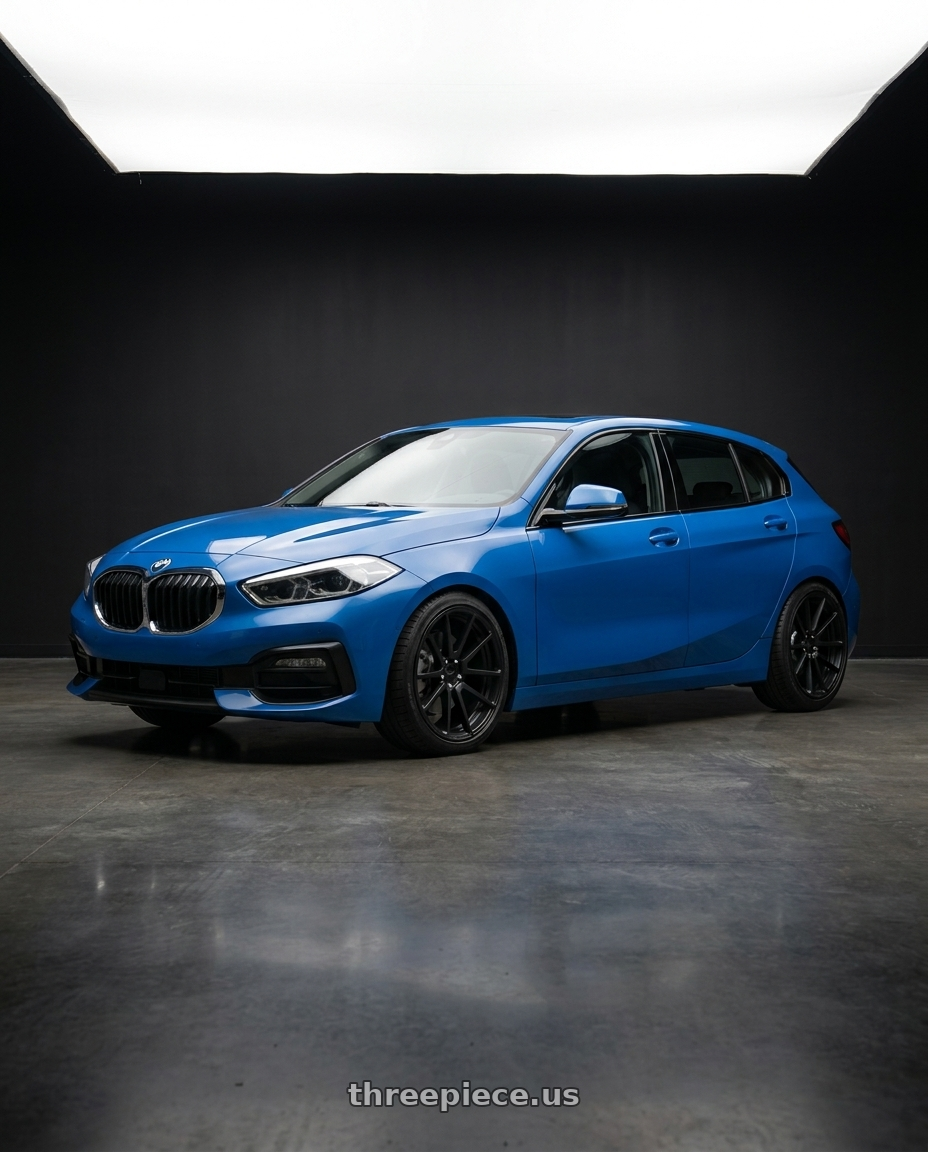 2021 Bmw 1 Series with Rotiform 1PC R122 SPF 5X112 18X8.5 +45 MATTE BLACK wheels