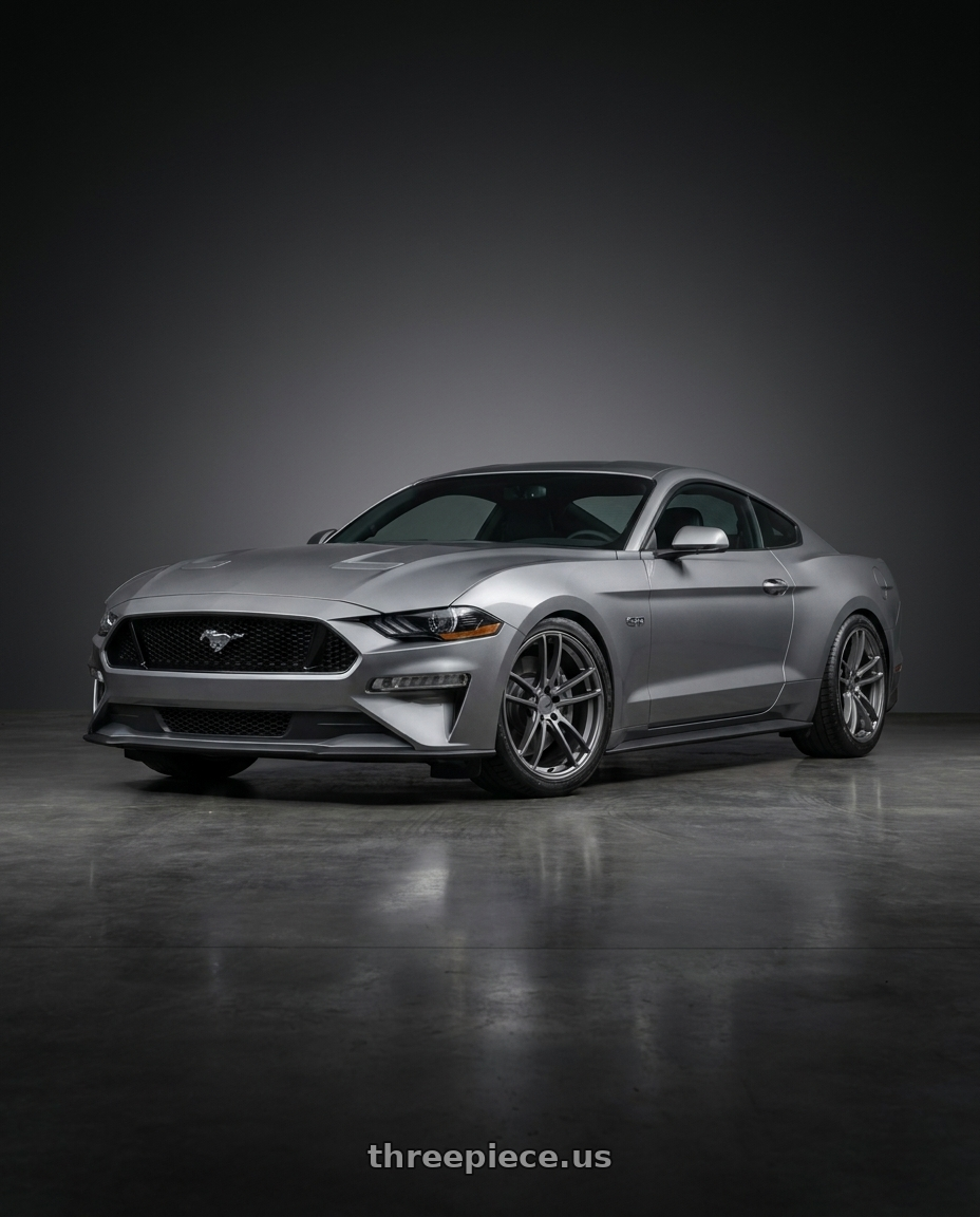 2021 Ford Mustang GT with American Racing AR941 MACH FIVE 5X114.3 19X9 +30 GRAPHITE wheels