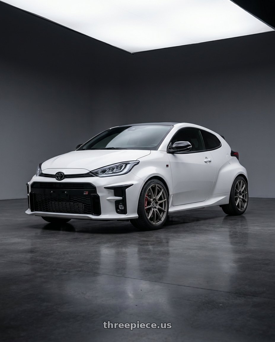 2021 gr yaris with WORK Emotion CR Shigoku 5x114.3 18x8.5 +38 Glow Gunmetal GGM wheels