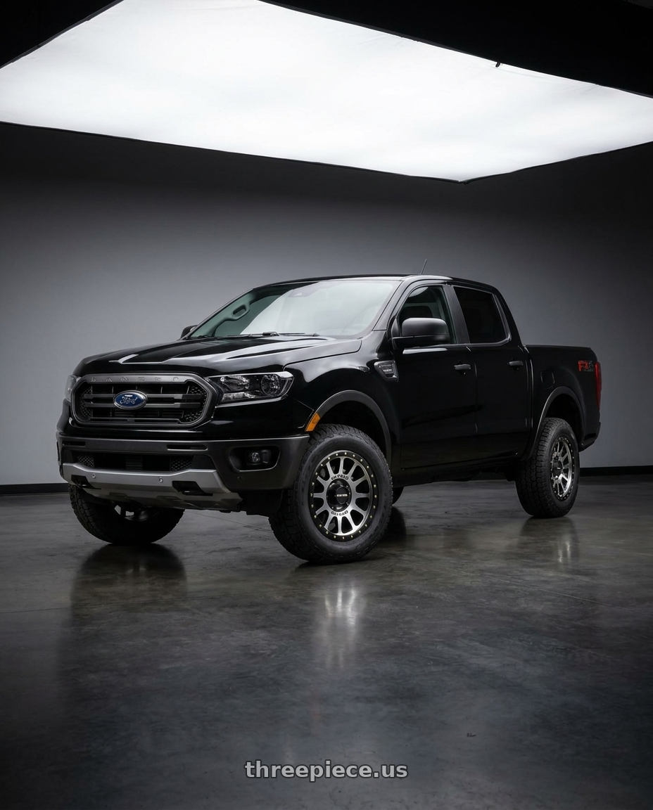 2021 Ford Ranger XL with Method Race Wheels 305MB NV 6x139.7 17x8.5 +0 MACHINED - MATTE BLACK LIP wheels