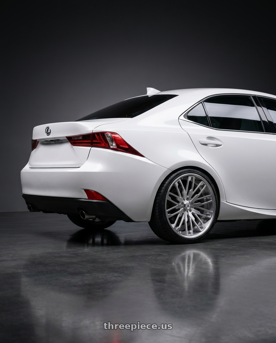 2014 lexus jdj with Asanti Forged 871 5x112 22x9 +24 BRUSHED wheels rear three quarter view square tires