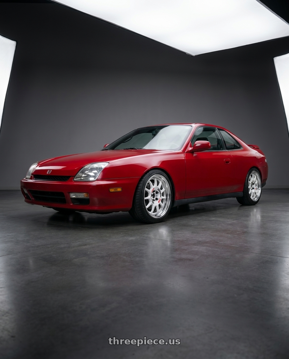 1997 Honda Prelude Base with Work Emotion Rs11 2p 5x114.3 17x7 45 white wheels