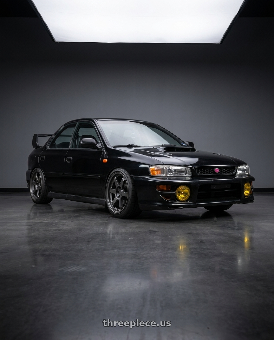 1998 Subaru Impreza GC8  with 9six9 SIX-1 5x100 17X8 +35 Carbon Gray wheels