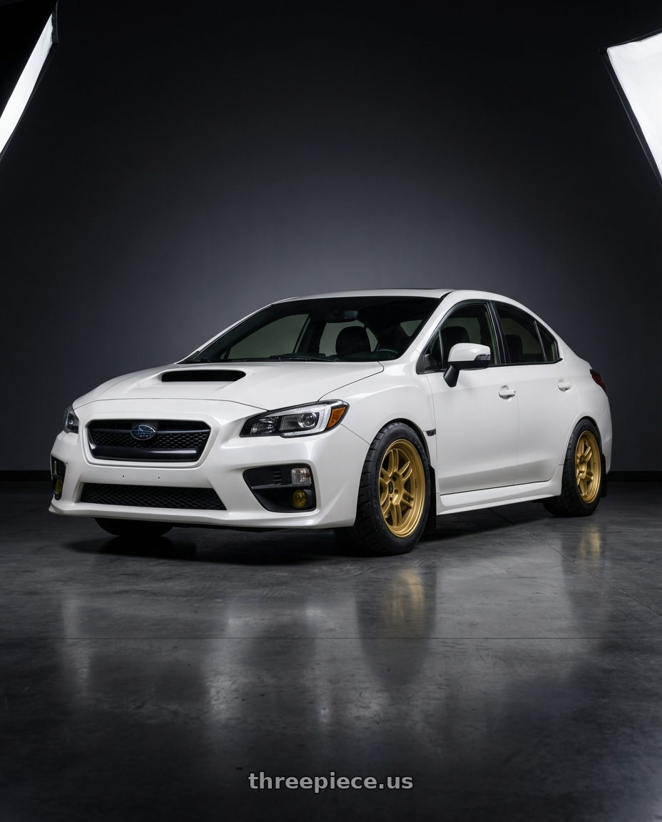 2017 Subaru WRX Limited, Crystal Pearl White with Enkei RPF1 5x114.3 18x9.5+38 Gold wheels