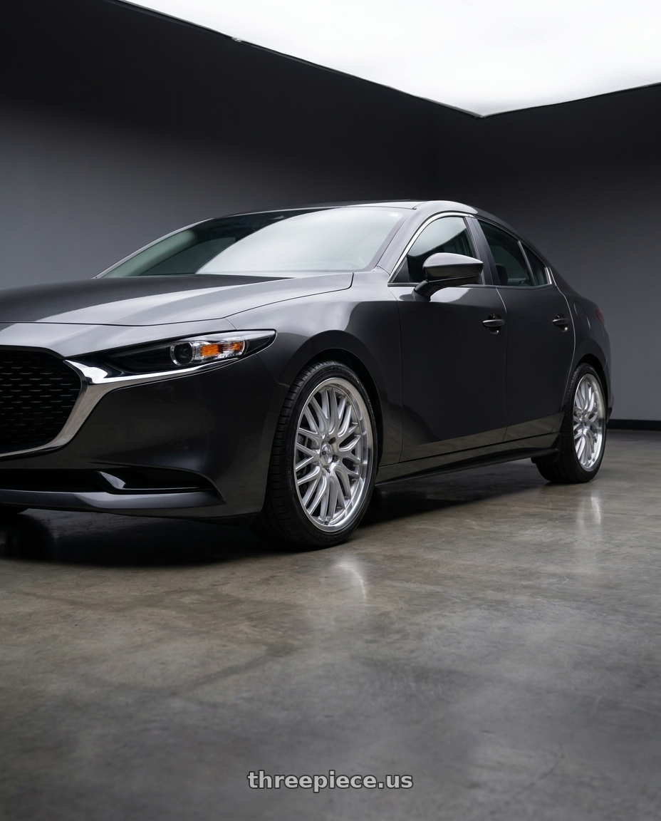 2024 Mazda Mazda3 Preferred Sedan with V�xx Masi 5x114.3 18x8+45 Silver Mirror Mach Lip wheels