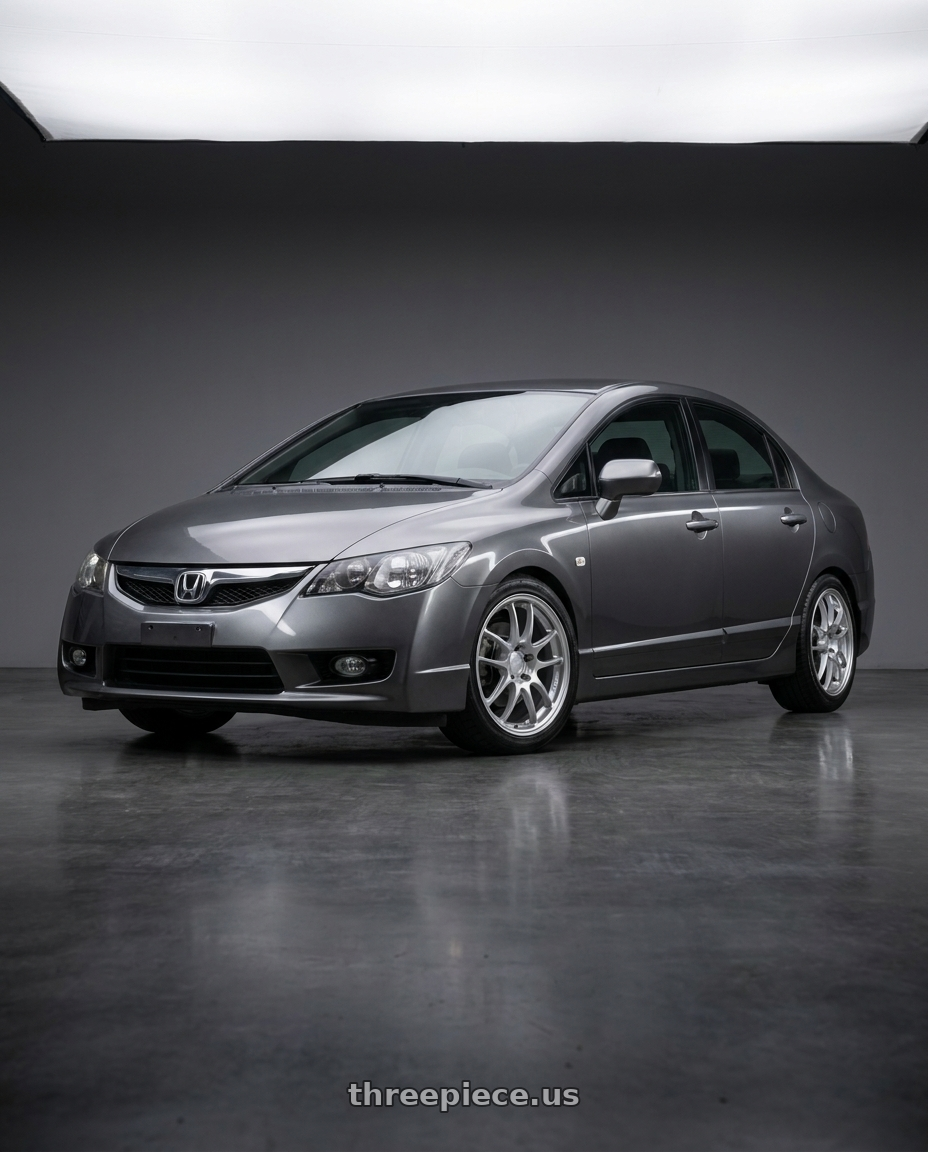 civic fd1 2009 with Enkei PF01 5x114.3 18x8.5+48 Silver wheels