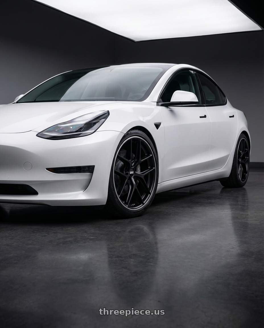 2023 Tesla Model 3 with BBS CC-R 5x114.3 19x8.5+30 Satin Black wheels