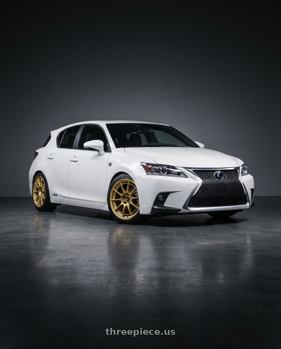 2015 Lexus CT200h F sport with Enkei NT03+M 5x100 18x9.5+40 Gold wheels