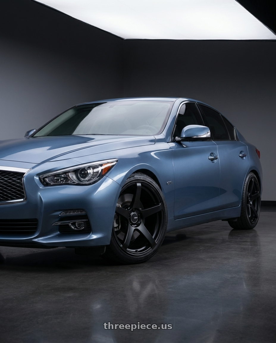 2014 infinity q50 awd with Enkei Kojin 5x114.3 18x8+40 Matte Black wheels