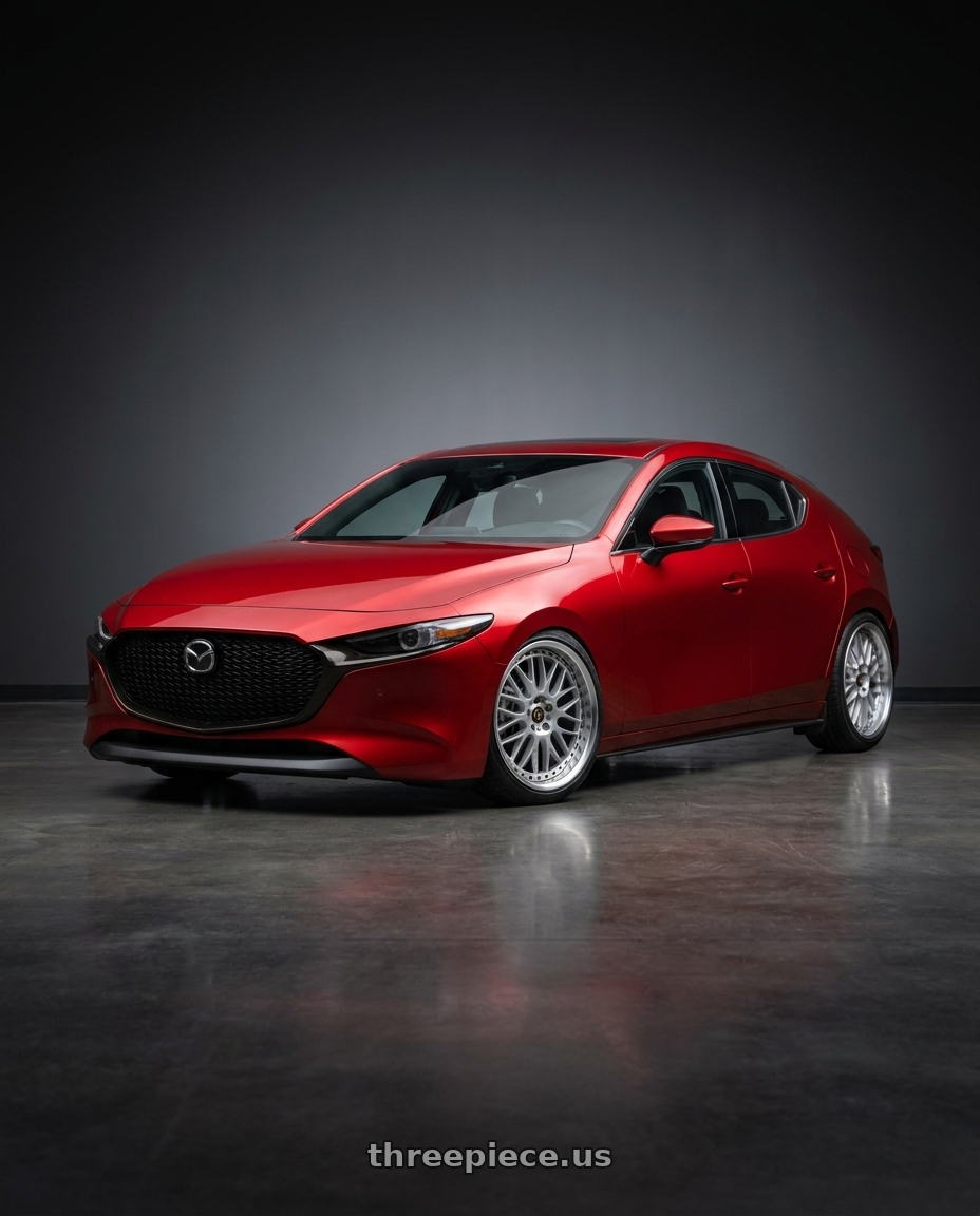 2024 Mazda 3 with Work Vs-Xx 5x100 18x8.5+7 A Disk Light Grey Silver wheels