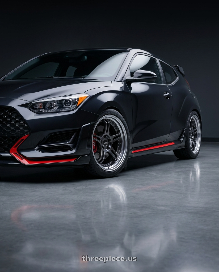 2019 Hyundai Veloster N with SSR Professor SPX STD 5x114.3 18X8.5+55 MD Disk Prism Dark Gunmetallic wheels
