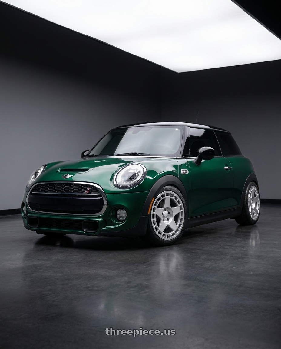 2014 mini cooper s with fifteen52 TURBOMAC 5x112 18x8.5 +45 SPEED SILVER (GLOSS SILVER) wheels
