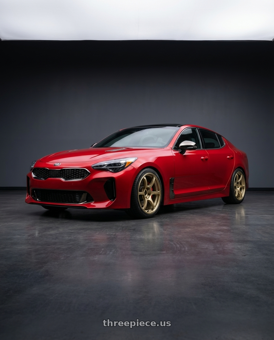 2022 Kia Stinger GT with Advan RGII 5x114.3 19x10+35 Gold wheels