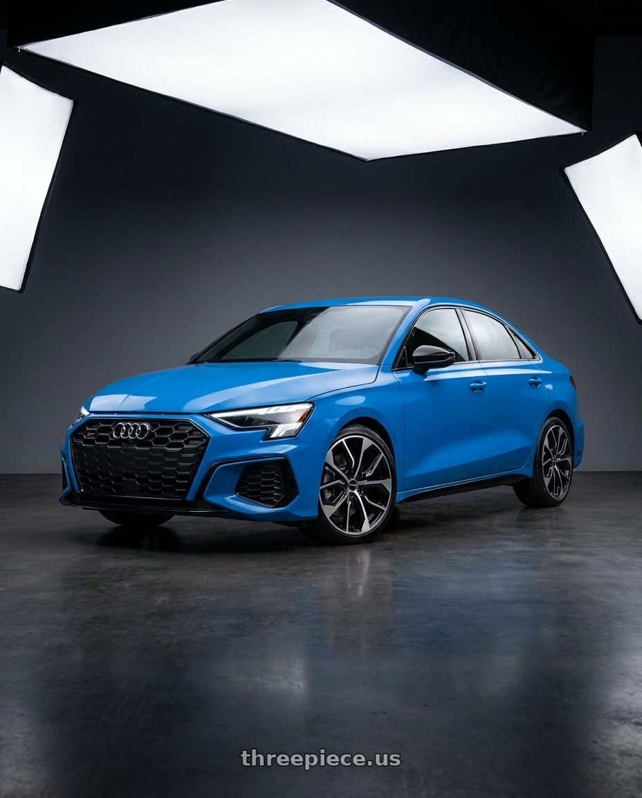 2023 Audi S3 with TOUREN TR60 3260 5x112/5x120 19x8.5 +40 GLOSS BLACK MACHINED wheels
