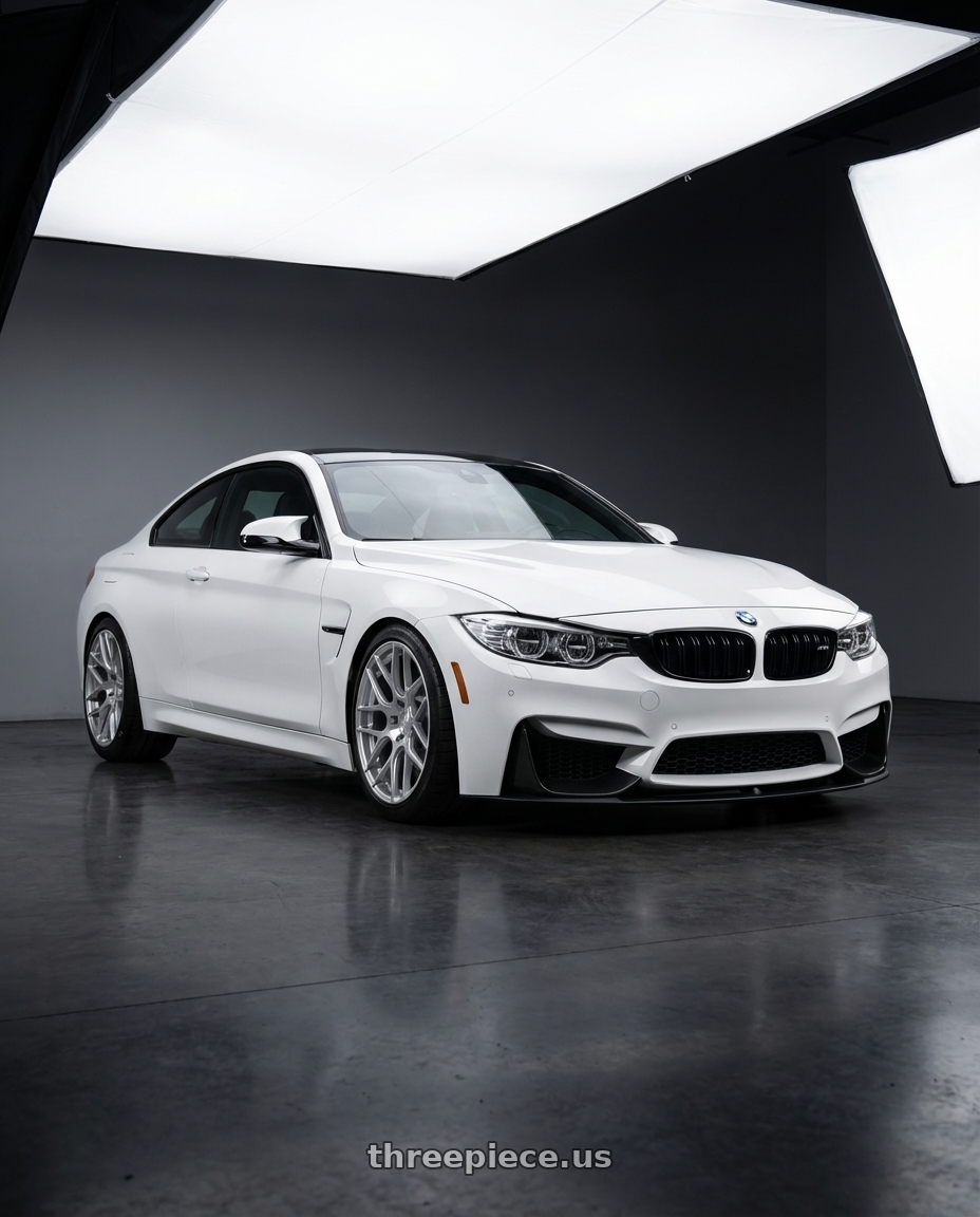 2018 BMW M4 F82 with Aodhan AFF2 5x120 19x9.5+35 Gloss Silver Machined Face wheels