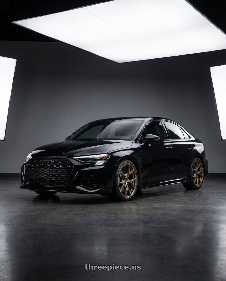 2022 Audi RS3 8Y with Aodhan AFF2 5x112 19x9.5+35 Matte Bronze wheels