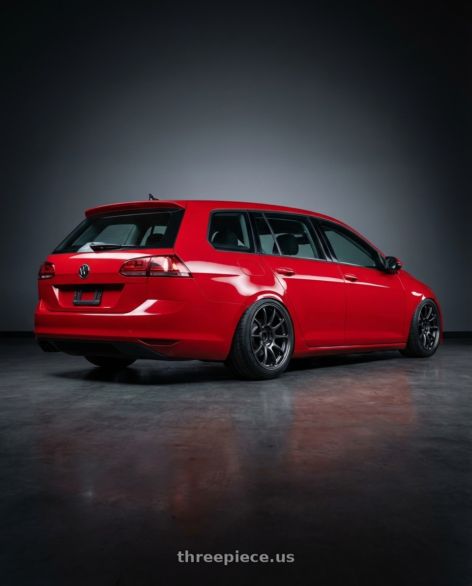 2014 VW jsw with Volk Racing ZE40 M-SPEC 5x114.3 18x9.5 +35 DIAMOND DARK GUNMETAL wheels rear three quarter view meaty tires