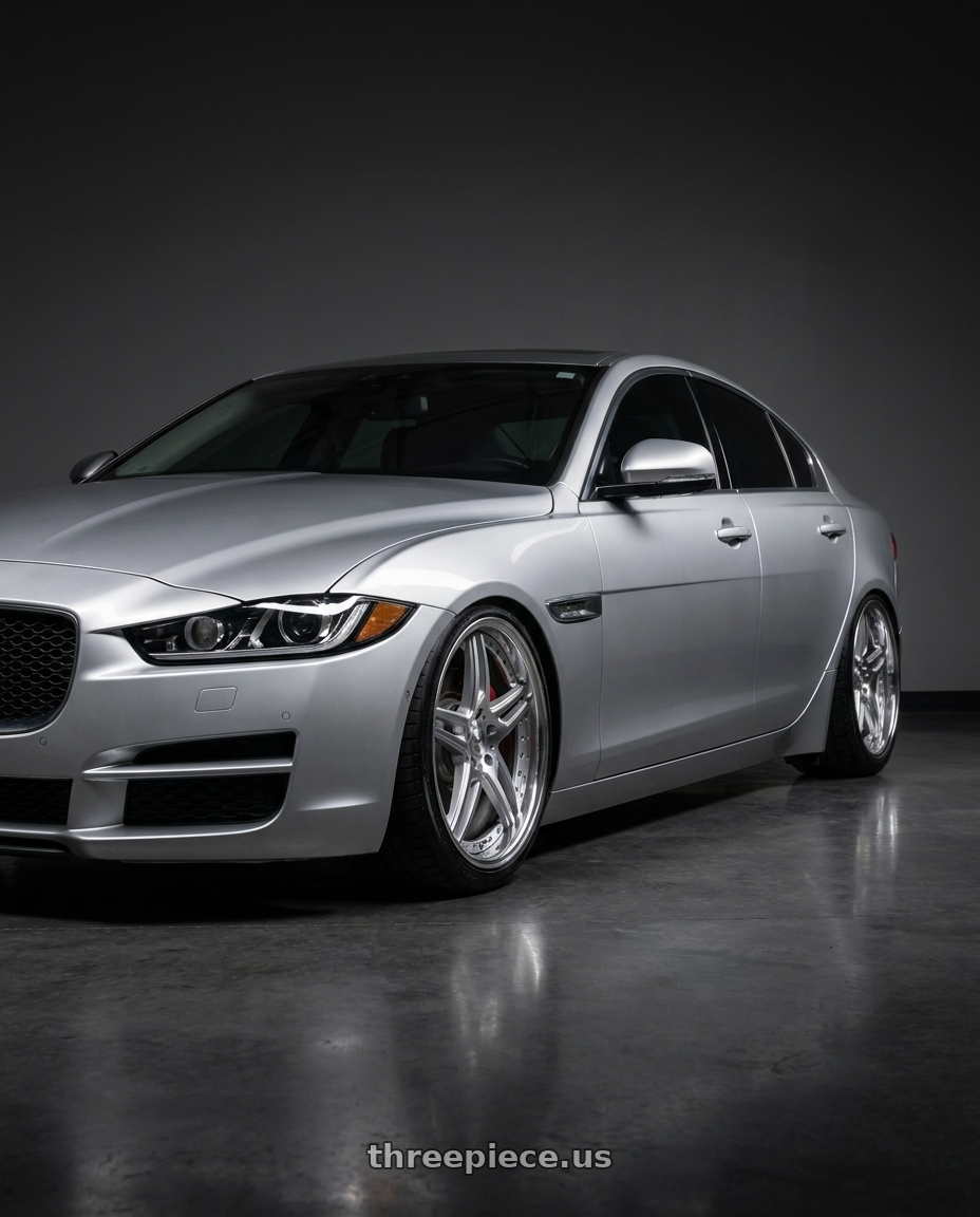2017 Jaguar xe 25t premium with DURANDAL DD5.2 SILVER POLISHED 5x115 19x9.5 +55MM wheels