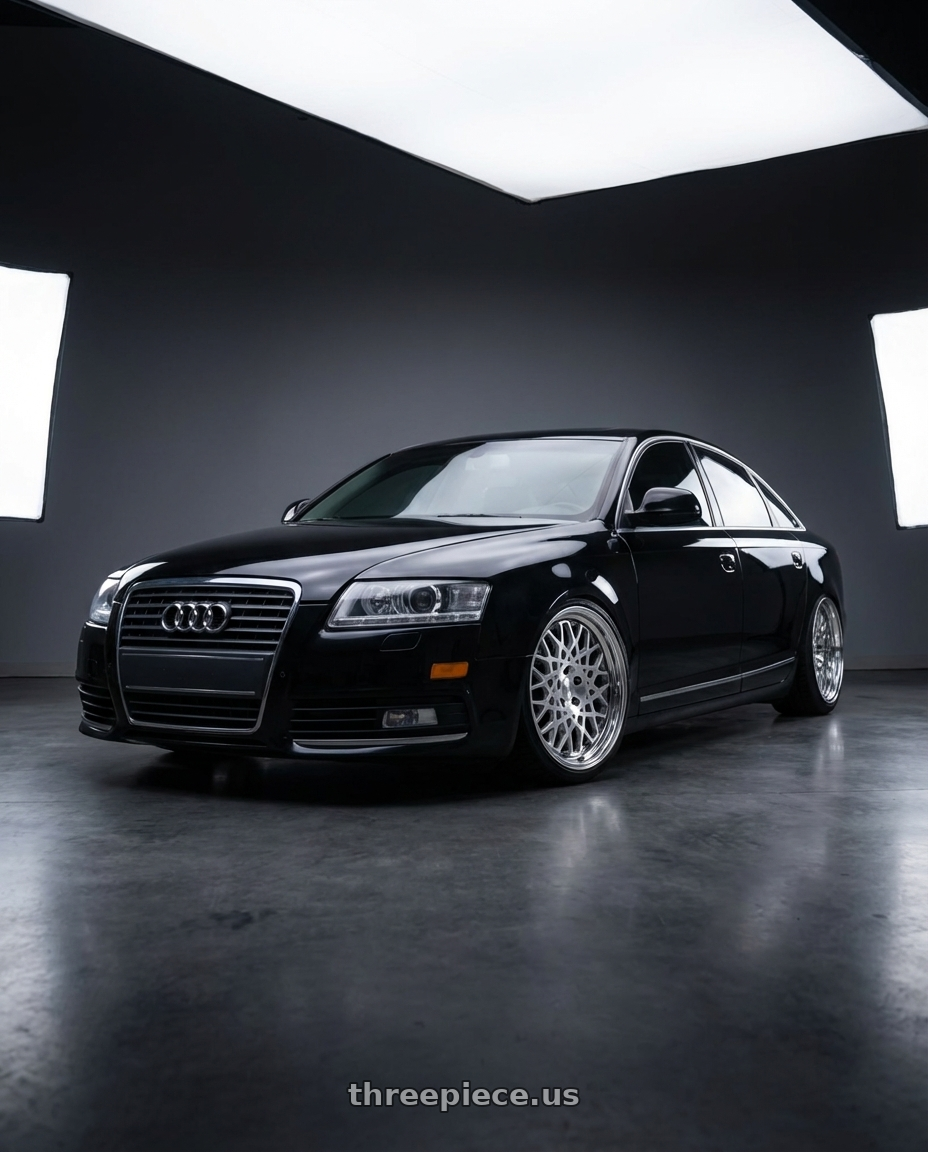 2010 audi a6  with Work Seeker Cx 4x100 16x6.5+30 A Disk Matte Silver Polish wheels