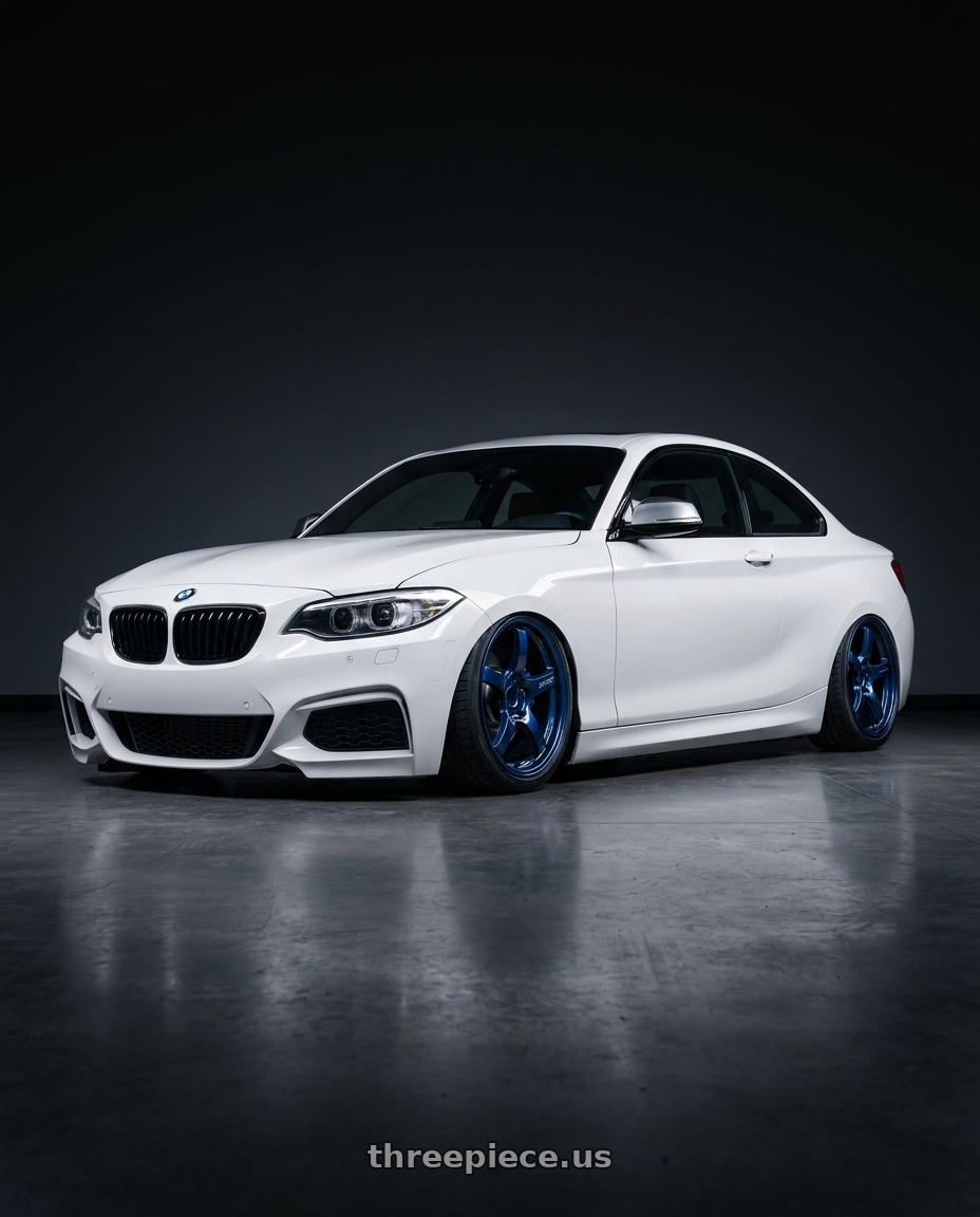 2018 BMW 2 Series F22 with Gram Lights 57CR 5x120 19x9.5+45 Eternal Blue Pearl wheels