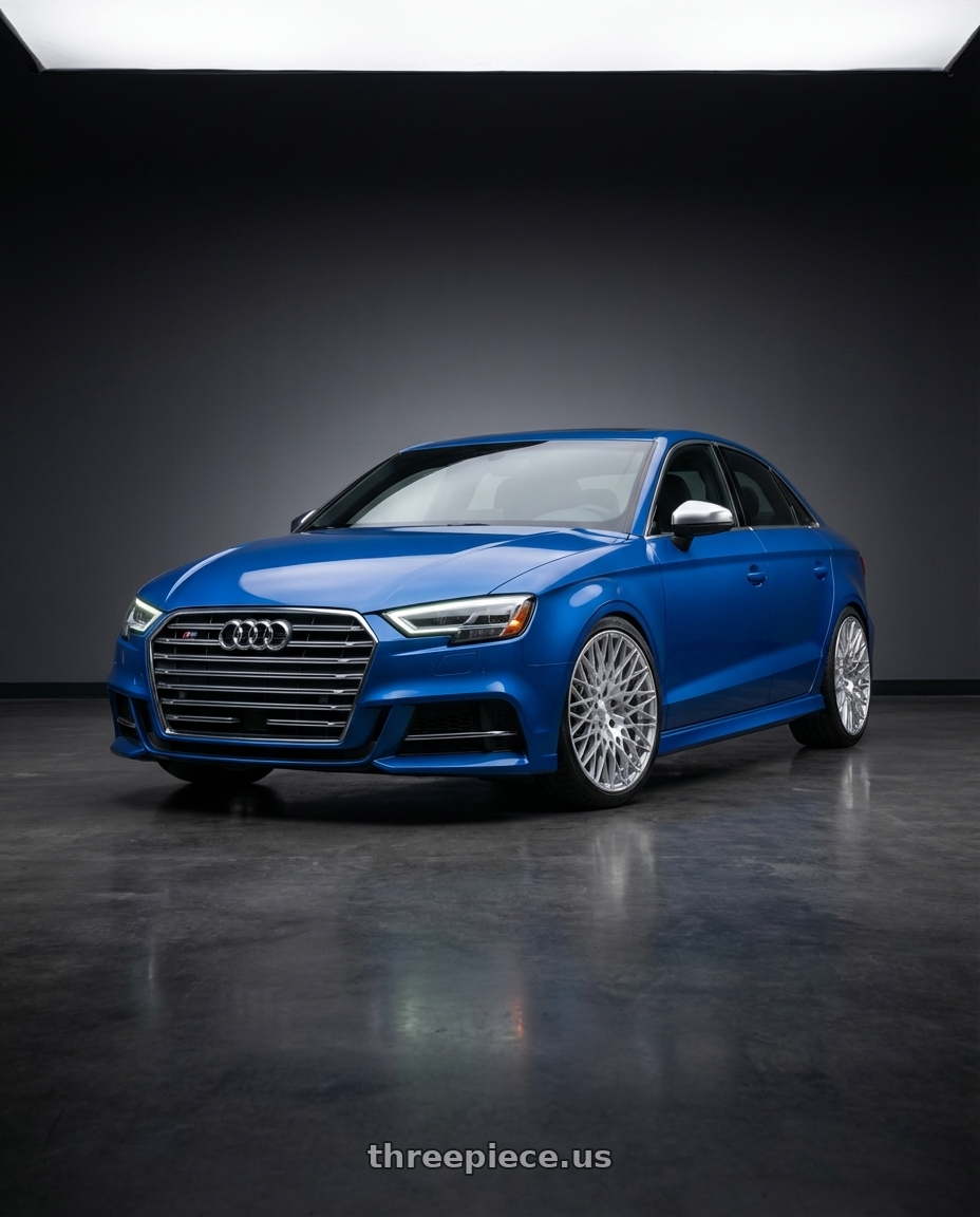 2019 Audi S3 8V with Avant Garde Wheels M540 5X112 18x9 +48 Silver Machined wheels