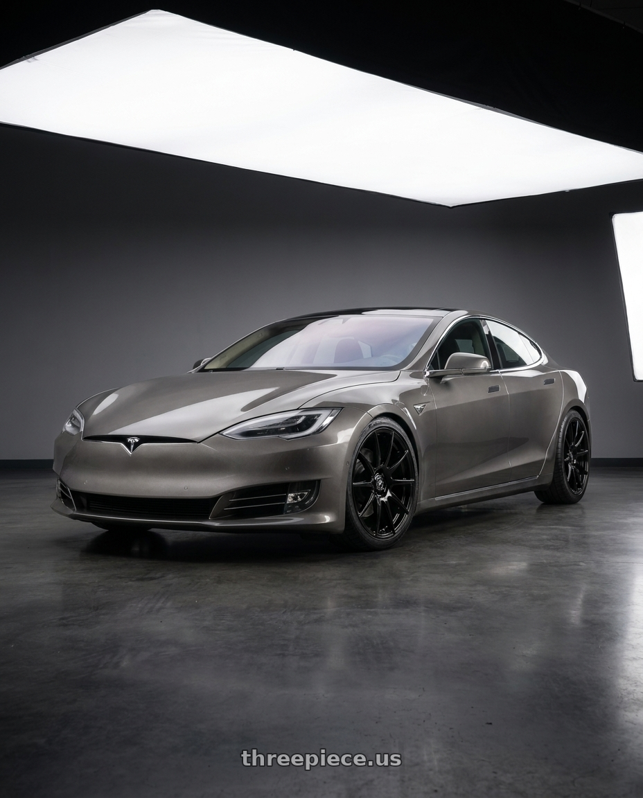 2018 Tesla Model S with Forgestar CF10 5x120 21x12 +52 Gloss Black wheels