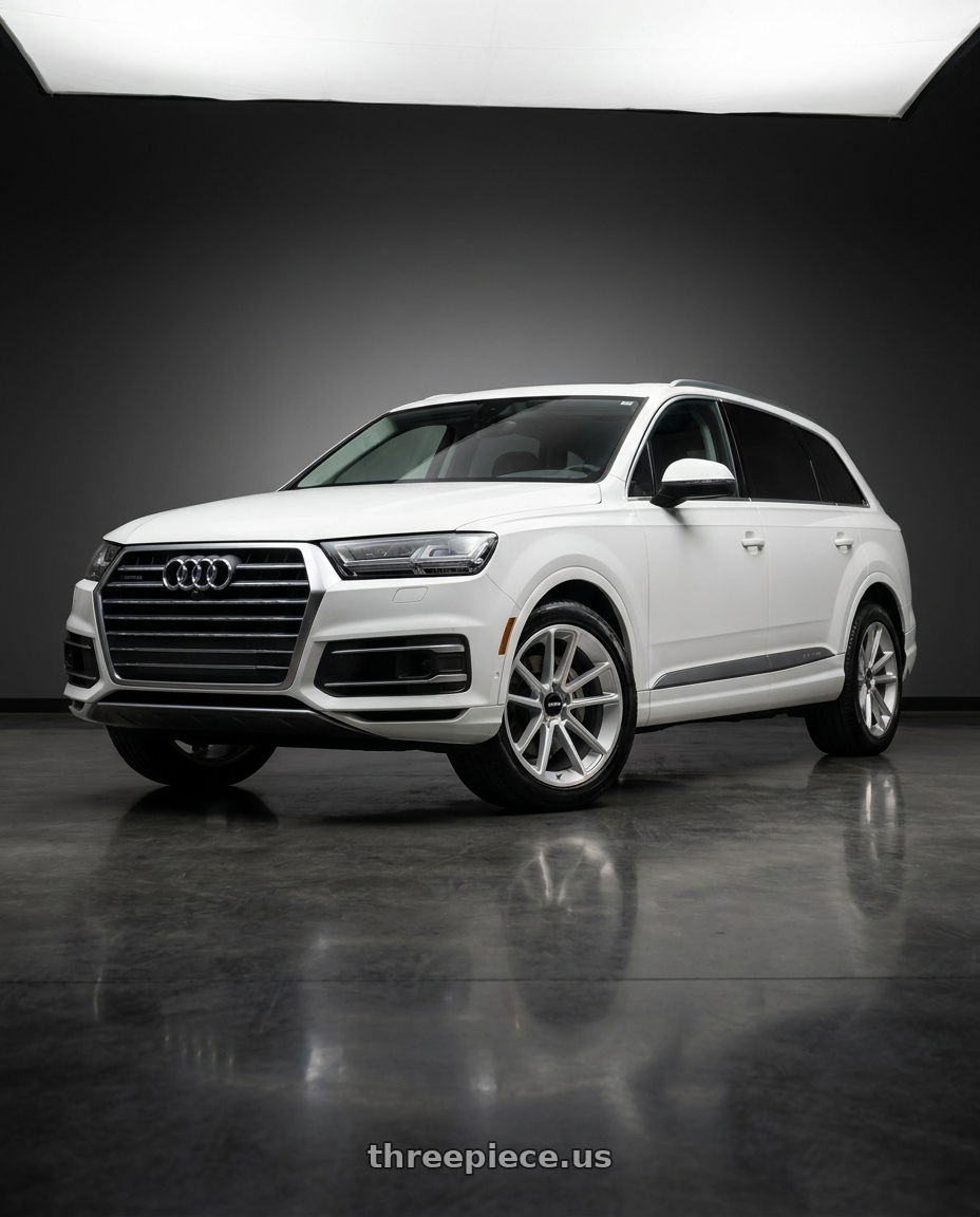 2019 audi q7 with Rotiform 1PC R192 BTL 5X112 22X10 +20 GLOSS SILVER WITH MACHINED FACE wheels