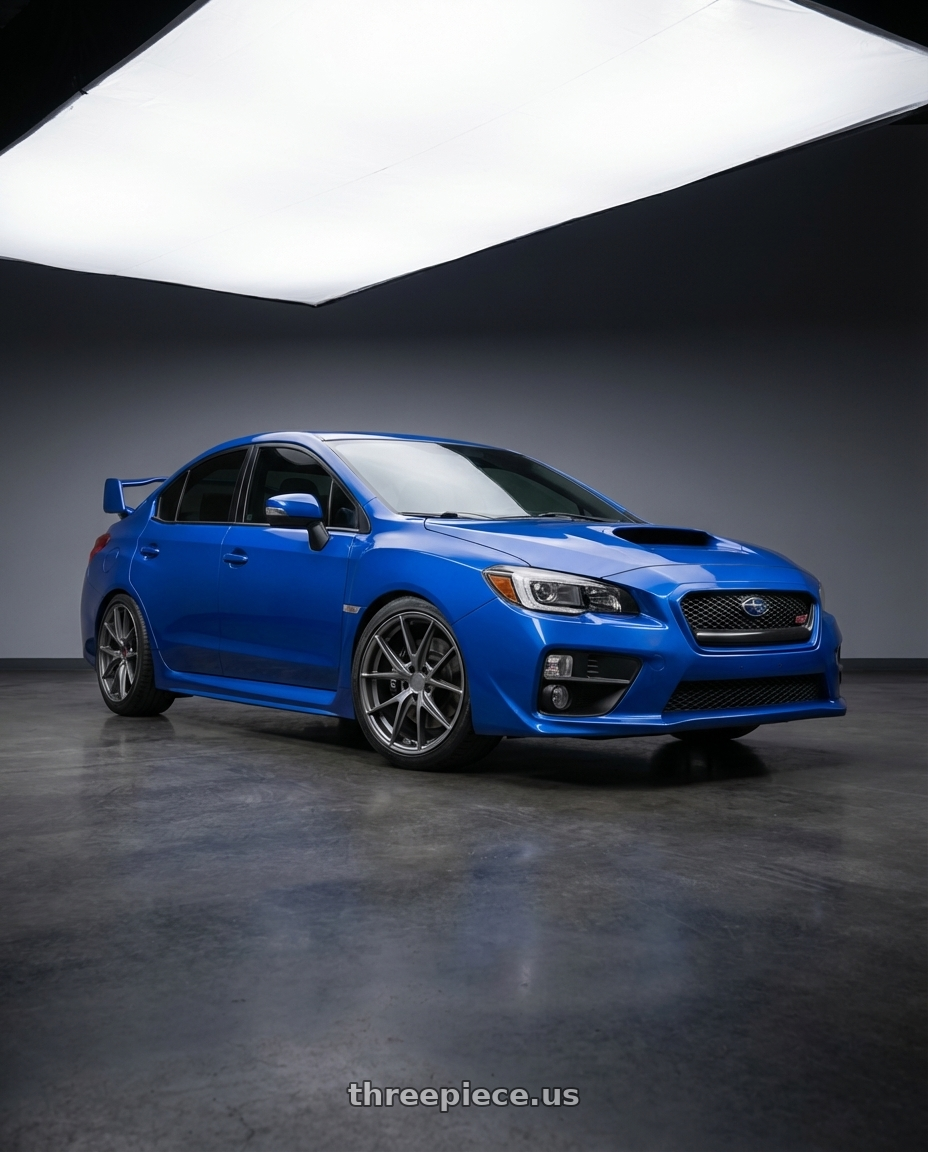 2013 Subaru WRX STI with Niche 1PC M116 MISANO 5X114.3 18X9.5 +40 MATTE GUN METAL wheels