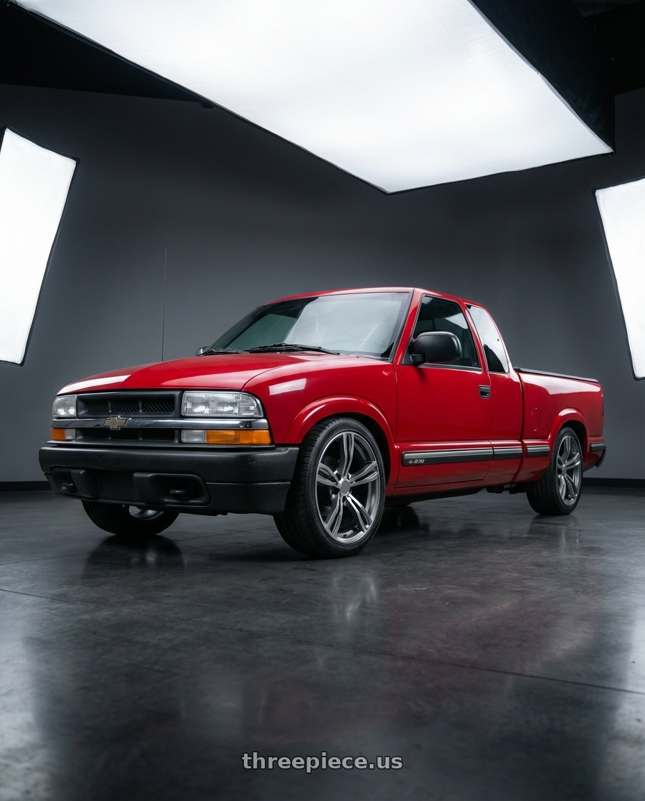 1998 Chevrolet S10 with REPLICA WHEELS R5056 5x120 19x8.5+35 GREY  / MACHINE wheels