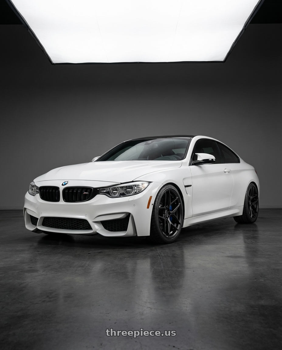 2018 BMW M4 F82 with Aodhan AFF2 5x120 19x9.5+35 Matte Black wheels