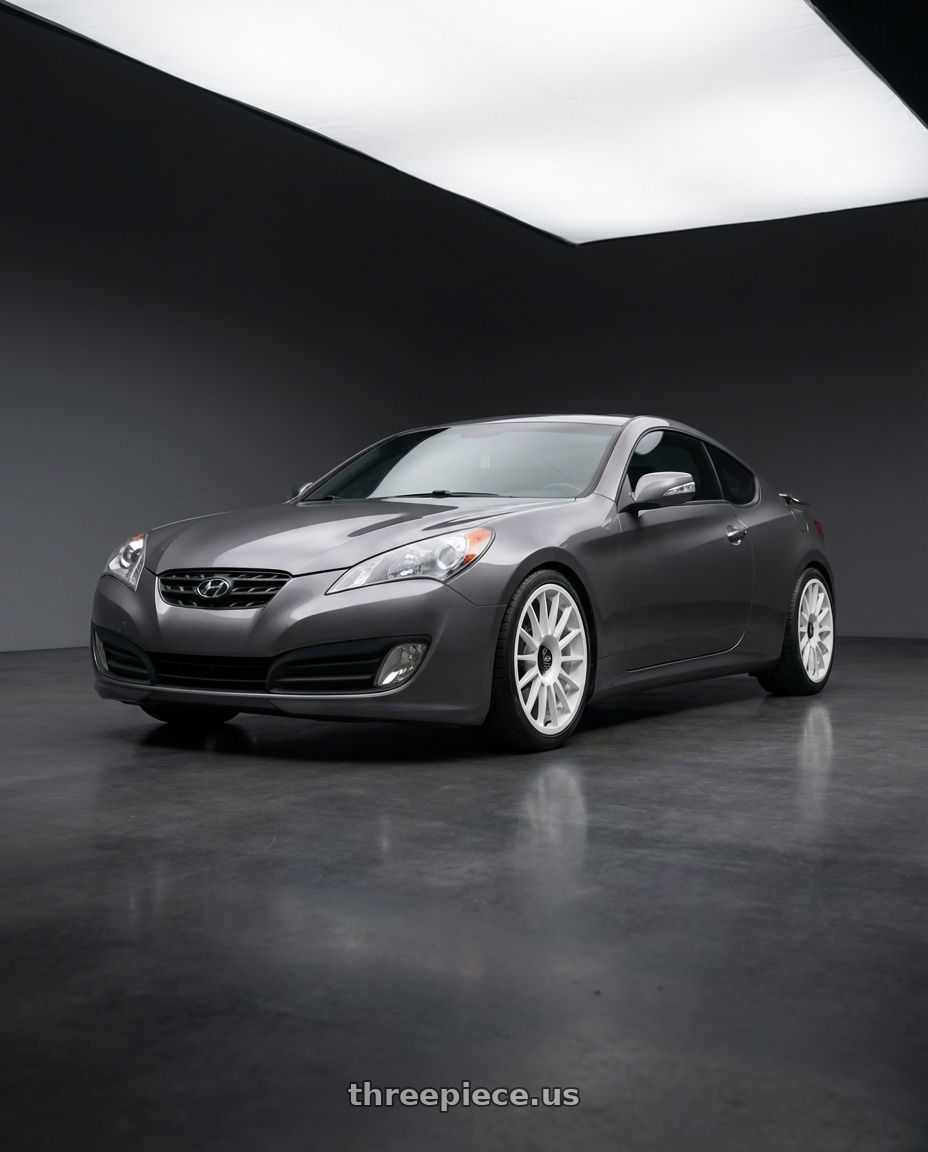 2014 Hyundai Genesis Coupe with fifteen52 PODIUM 5x114.3 / 5x120 19x8.5 +35 RALLY WHITE (GLOSS WHITE) wheels