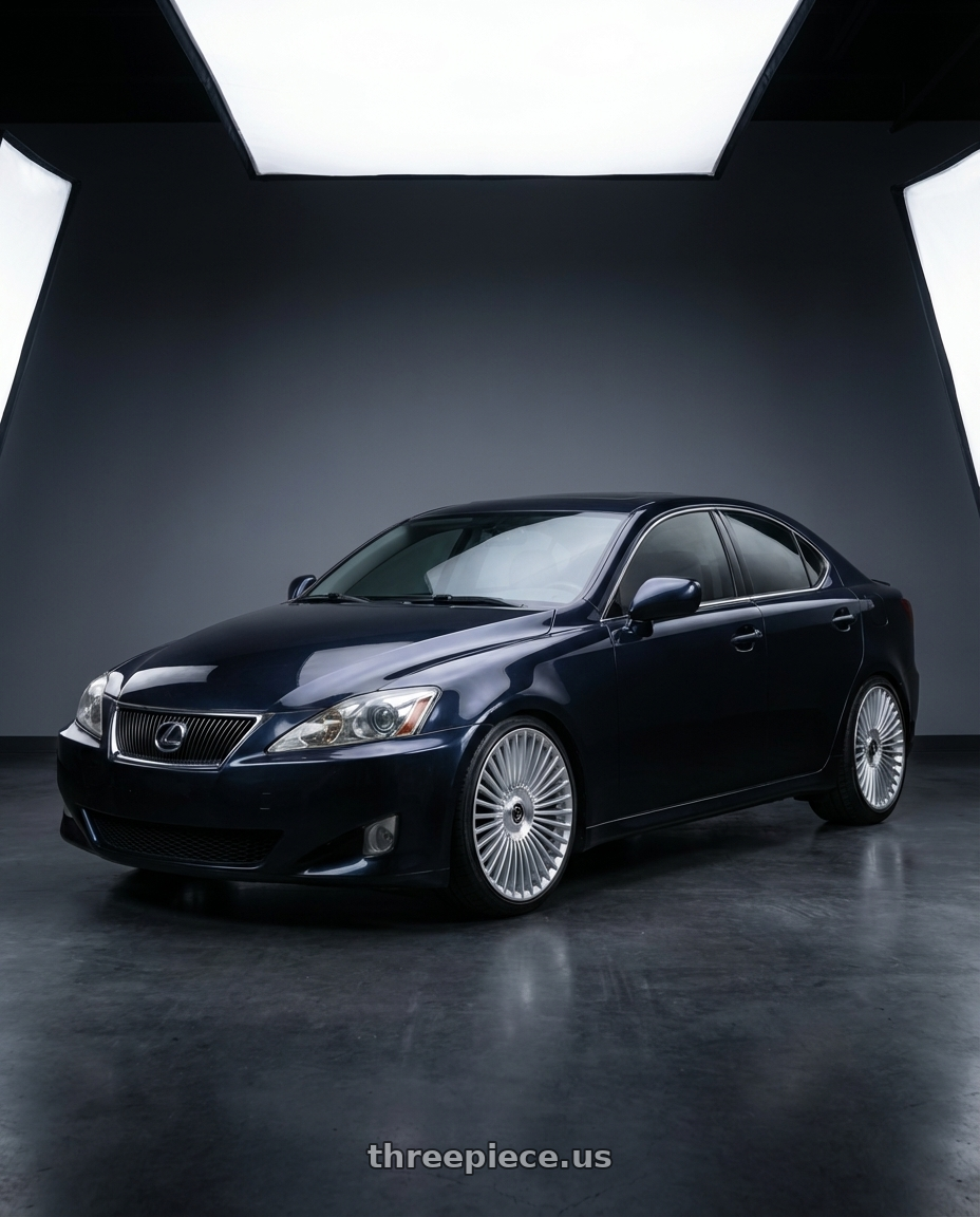 2008 Lexus is250 with DOLCE LUXURY TRENTO 6x135/6x139.7 24x10 +35 Glossy Silver Brush Face wheels