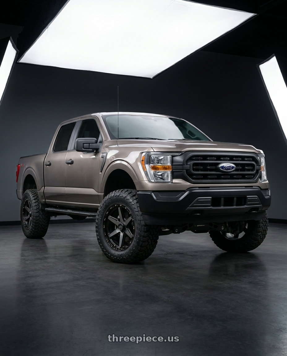 2013 Ford F-150 with KMC KM101 TEMPO 6X135/6X139.7 20X9 +18 SATIN BLACK WITH GRAY TINT wheels