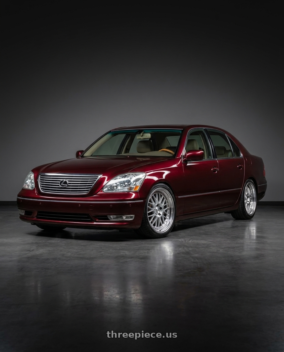 2006 Lexus LS430 with Work Meister M1 3p 4x100 16x8.5+11 O Disk Silver wheels