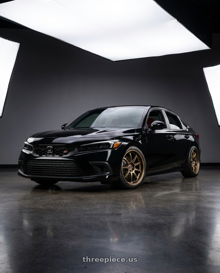 2026 Honda civic si with Work Emotion D9r 5x100 18x9.5 +38 Matte Bronze wheels