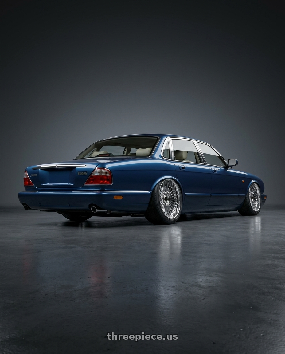 1996 jaguar xj6 with Work Emitz wheels rear three quarter view slight stretch tires