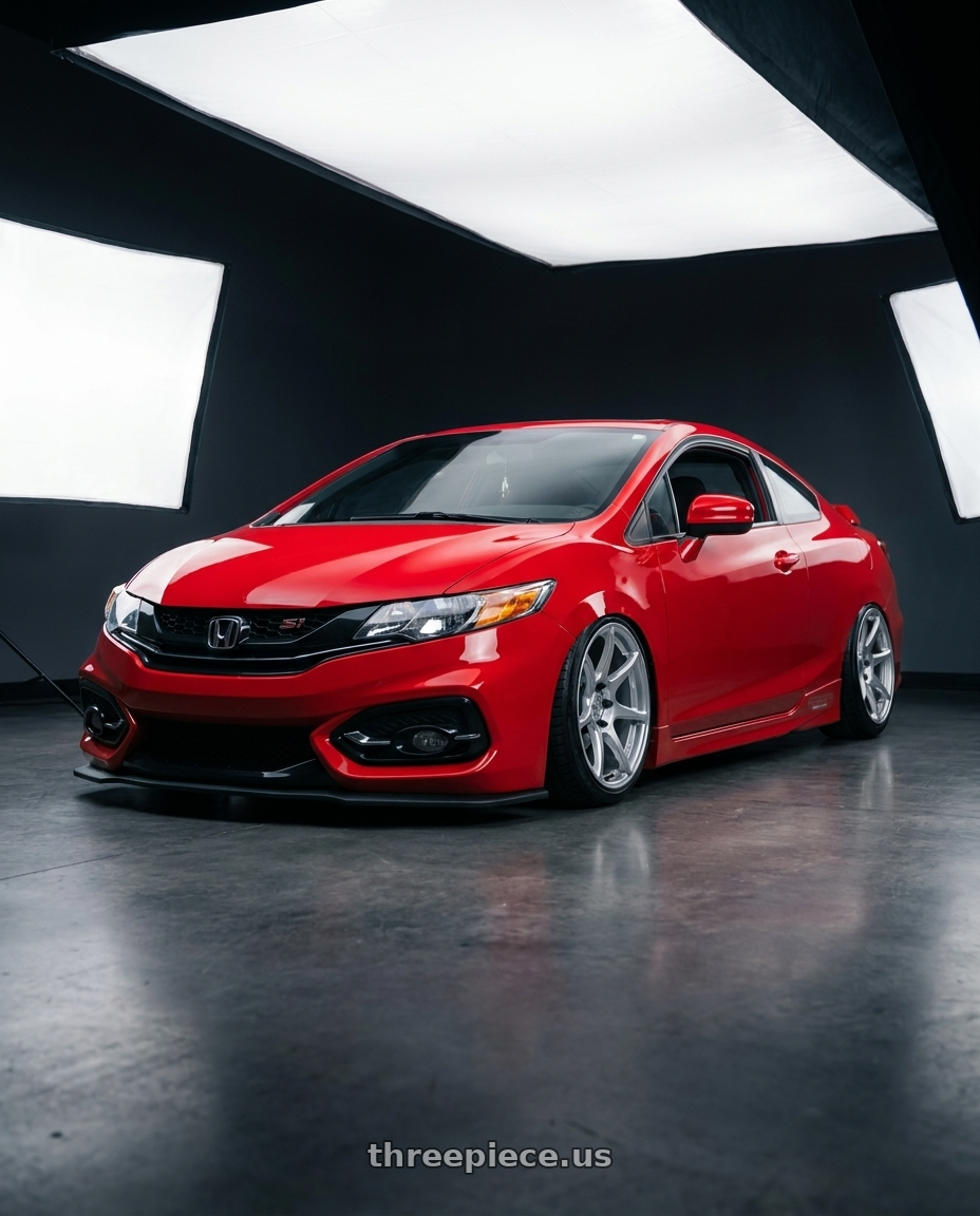 2015 Honda Civic Si with Kansei K11S Tandem 5x114.3 18x10.5 12 Hyper Silver wheels