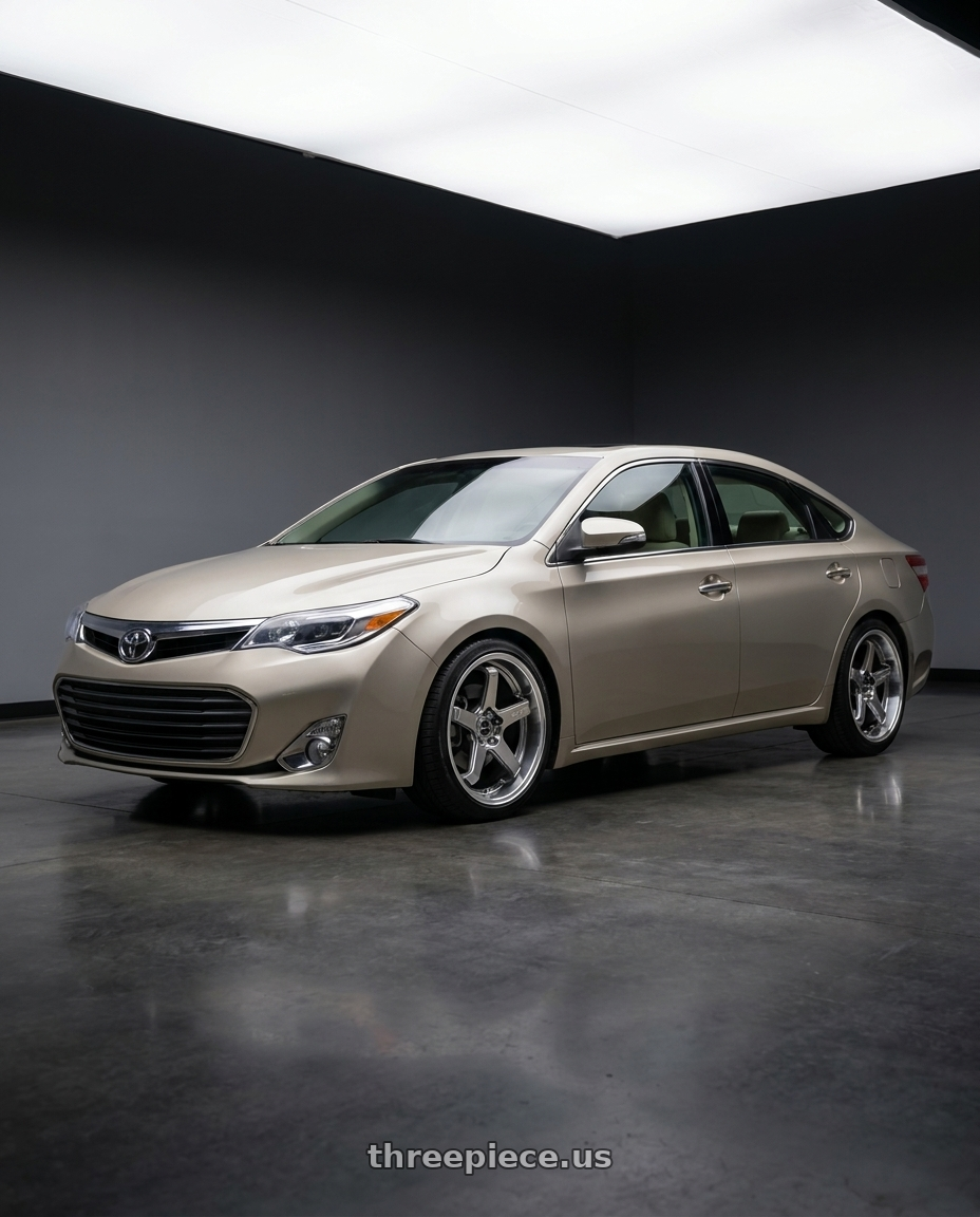 2013 toyota avalon with F1R FC5 5x114 18x8.5 +38 Hyper Black/Polish Lip wheels