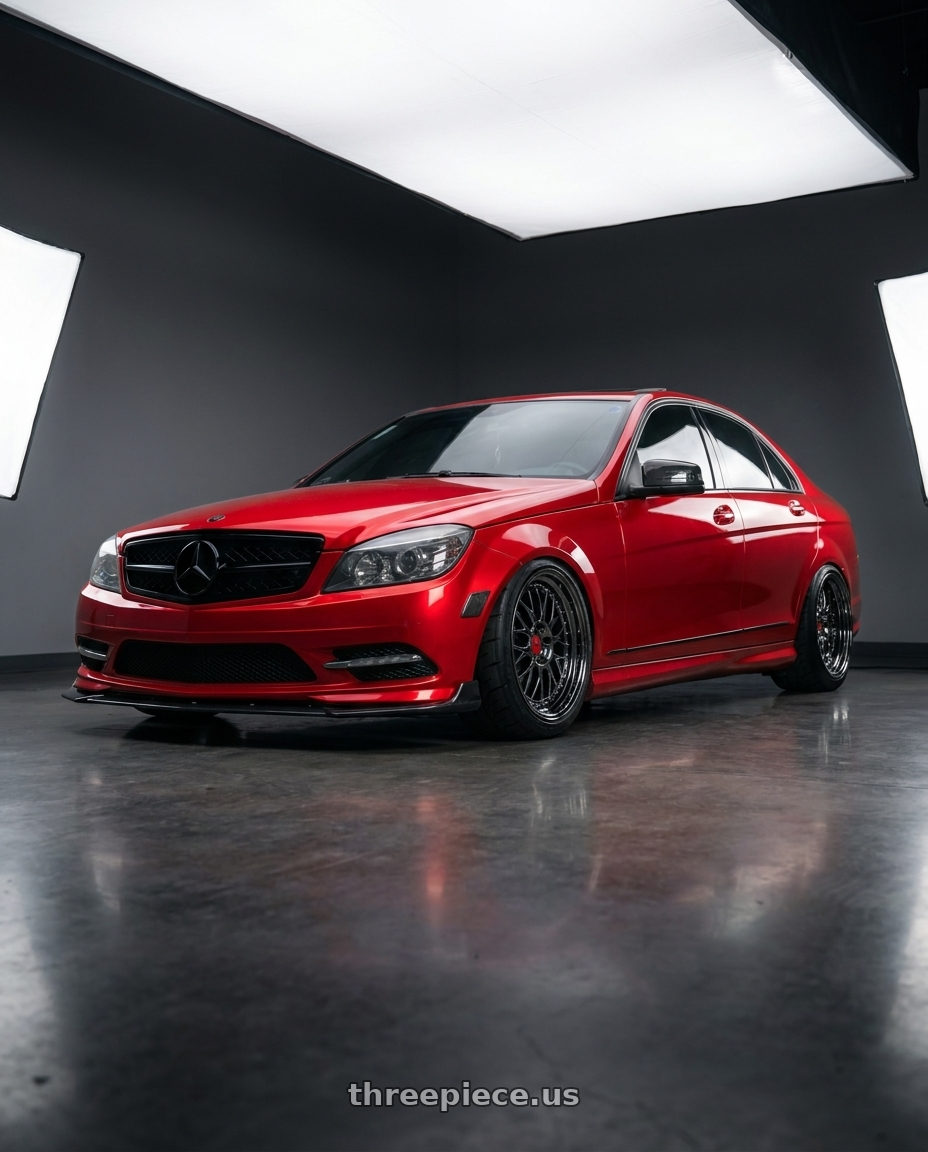 2011 Mercedes Benz c300 with ESR Wheels SR SERIES SR01 5x120 19x10.5 +22 Vacuum Black Chrome wheels