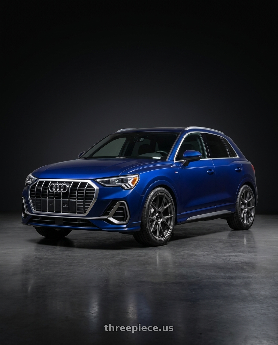 2022 Audi q3 sline with Konig Ampliform 5x114.3 20x9.5+35 Dark Metallic Graphite wheels