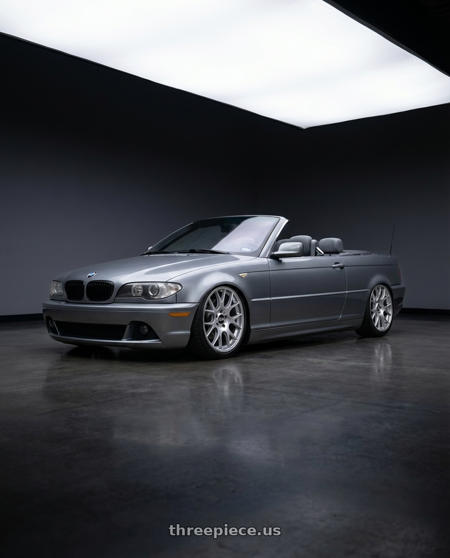 2004 BMW 330ci E46 with BBS CH-R 5x120 19x8.5 +32 Brilliant Silver Polished Rim Protector wheels