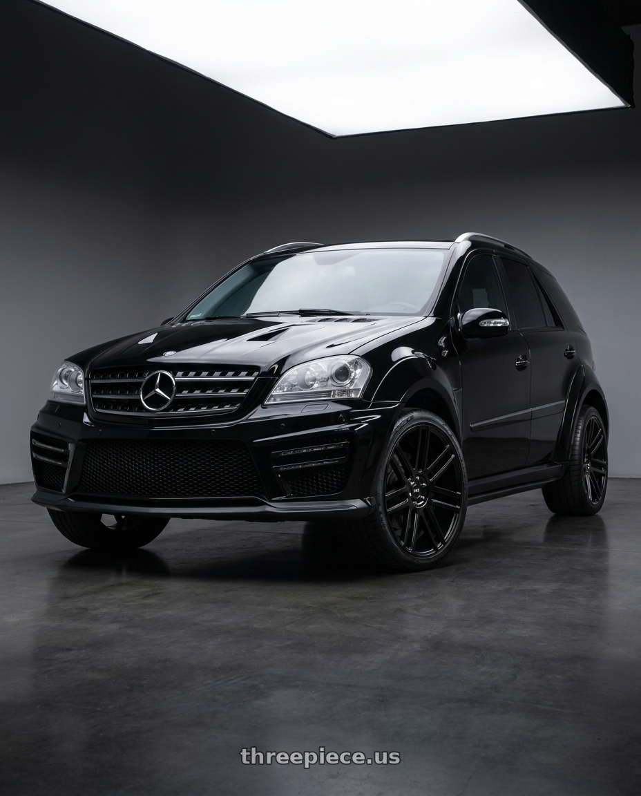 2007 mercedes w164 sr66 wide with Niche 1PC M097 ELAN 6X139.7 24X10 +30 GLOSS BLACK wheels