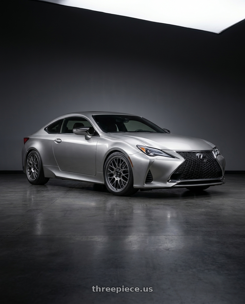 2020 Lexus RC300 Base AWD with Konig MRK1 5X114.3 19x8.5+43 Hyper Carbon - Gloss Black Gear Cap/Logo/Cover Plate wheels