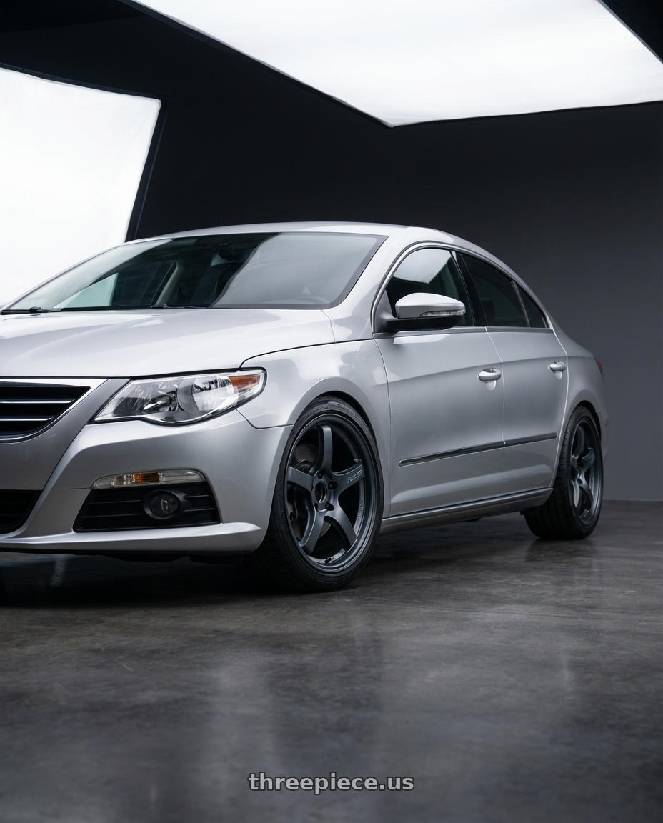 2015 Volkswagen CC with Gram Lights 57CR 5x112 19x10.5+22 Gunblue II wheels