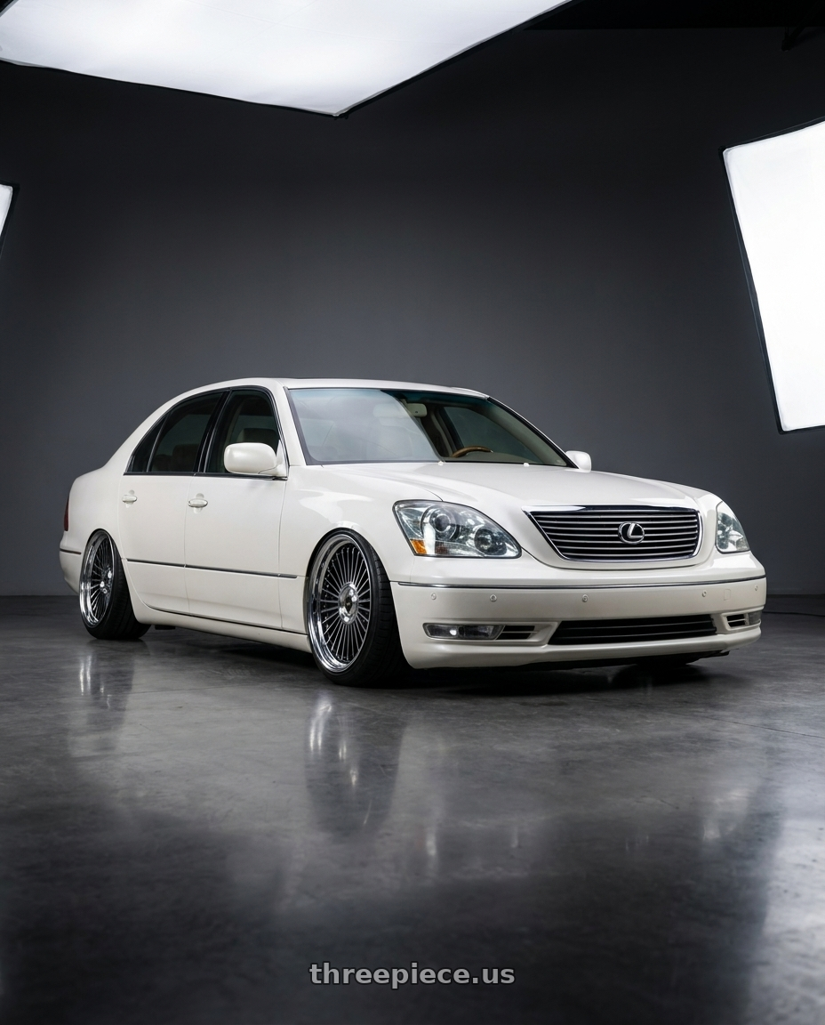 2001 Lexus LS 430 with Work Emitz Black Polish 5x114.3 19x7.5 +45 wheels