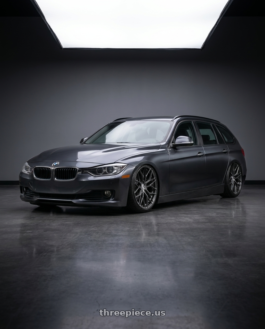 2016 BMW 3 Series F30 with Avant Garde Wheels M520R 5X120 19x8.5 +34 Dark Graphite Metallic wheels