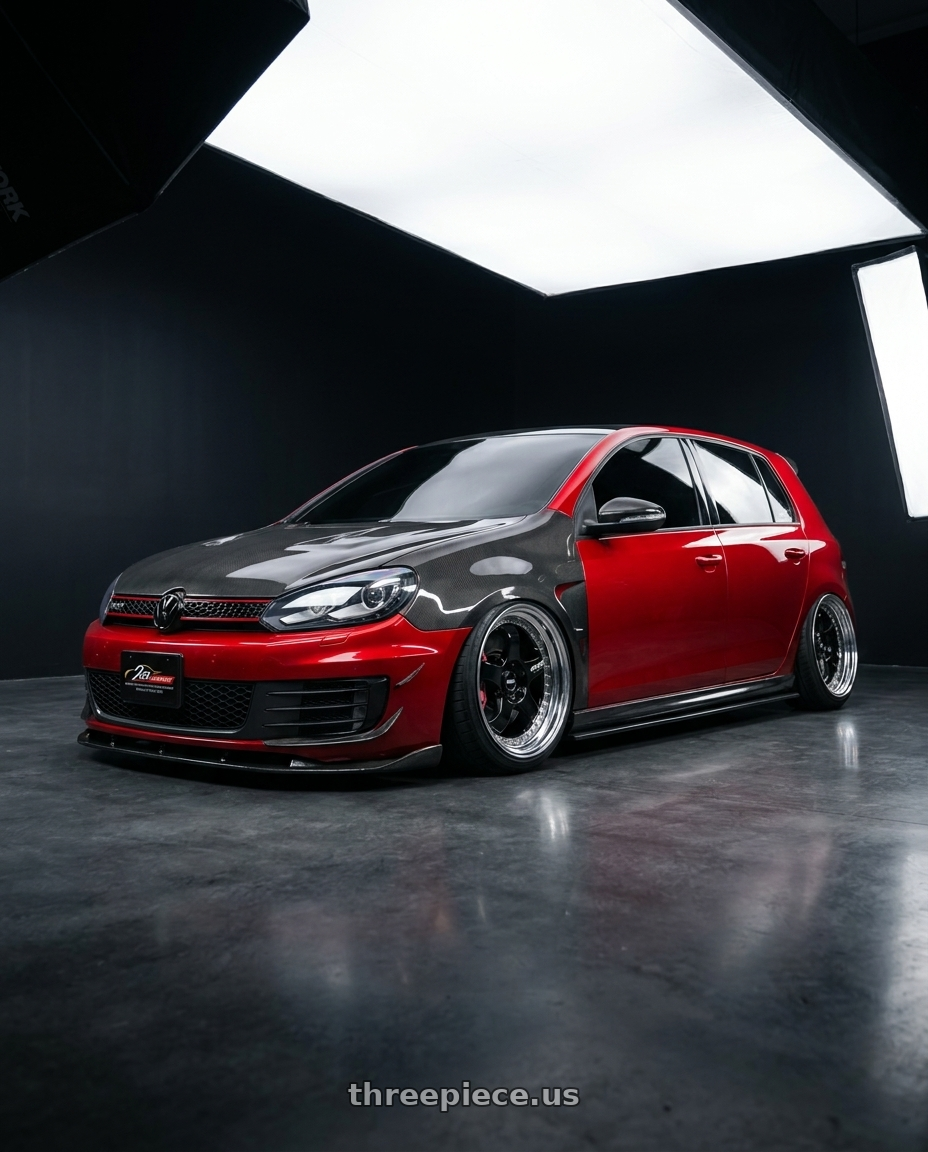 2012 VW gti mk6 with Work Meister S1 3P 5x100 18x9+35 A Disk Black wheels